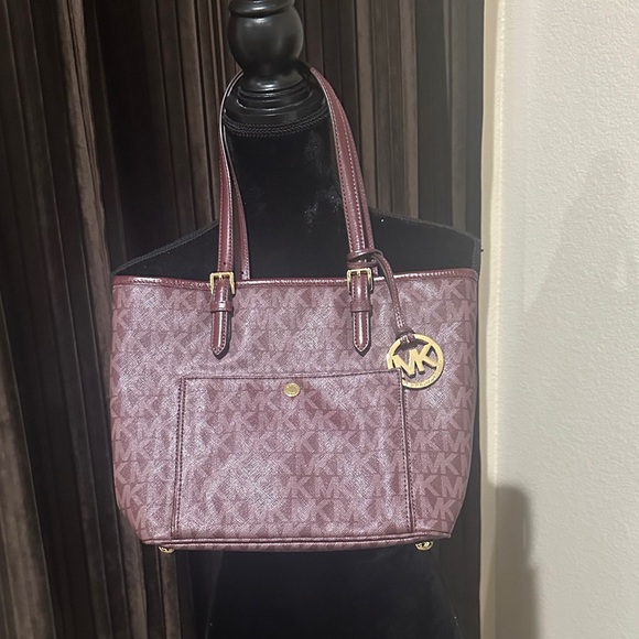 Michael Kors Handbags - Michael Kors Burgundy Signature Tote.